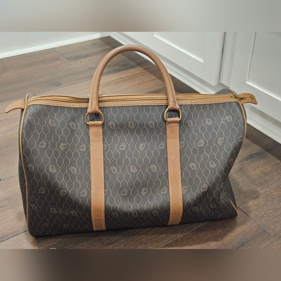 Vintage DIOR Honeycomb Weekender/Duffle/ Travel Bag W/ COA - Picture 5 of 16